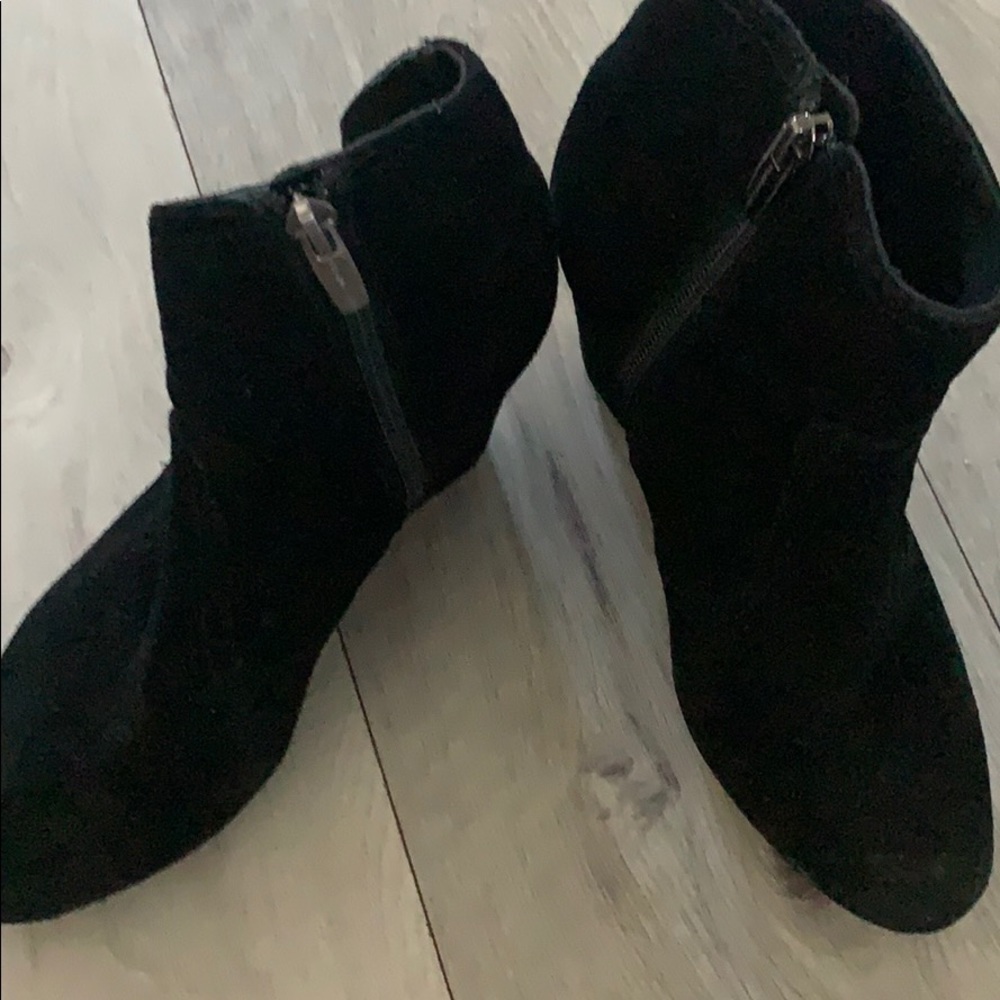 Black suede shoe boot